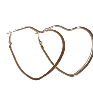 Gold Heart Hoop Earrings
